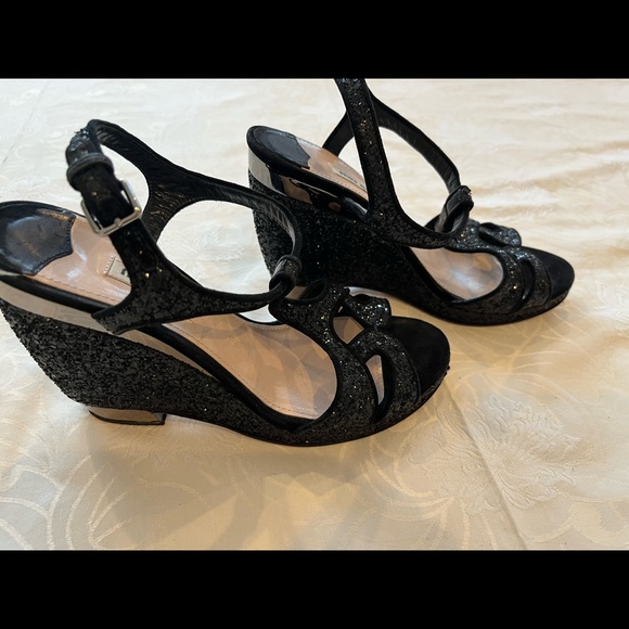Miu miu sparkle wedge sandals 38 ( can fit up to 8.5 ) - Picture 3 of 12